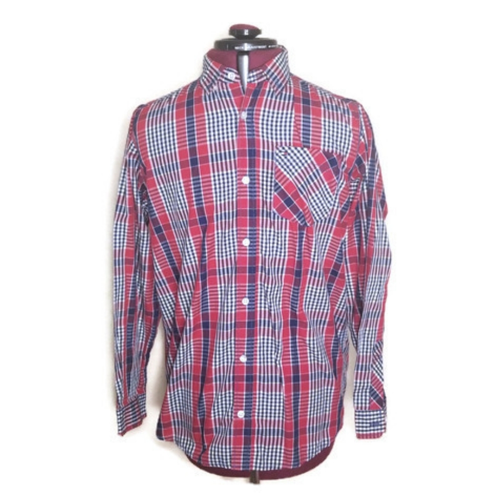 Tommy Hilfiger Red, White and Blue plaid button up
